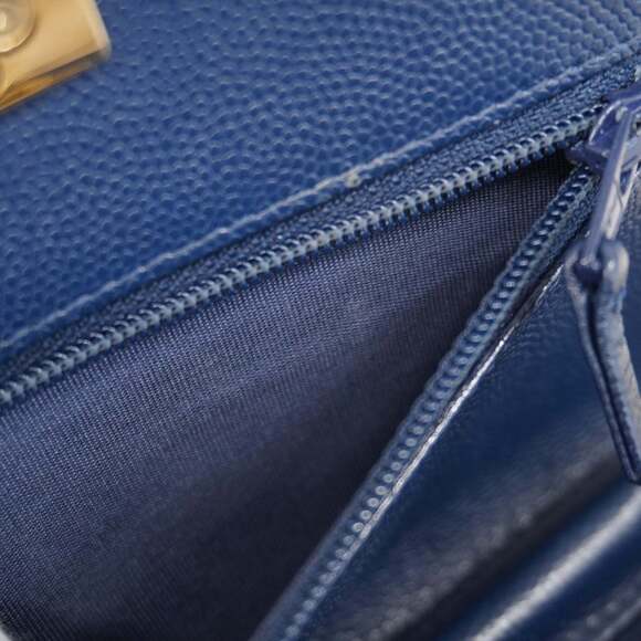 CHANEL Authentic Blue Caviar Leather Wallet - Picture 8 of 15